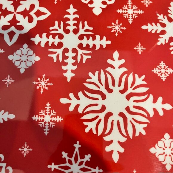 Mariposa Colonial Williamsburg Foundation Red Alpine Snowflake Tray with Box - Picture 3 of 9